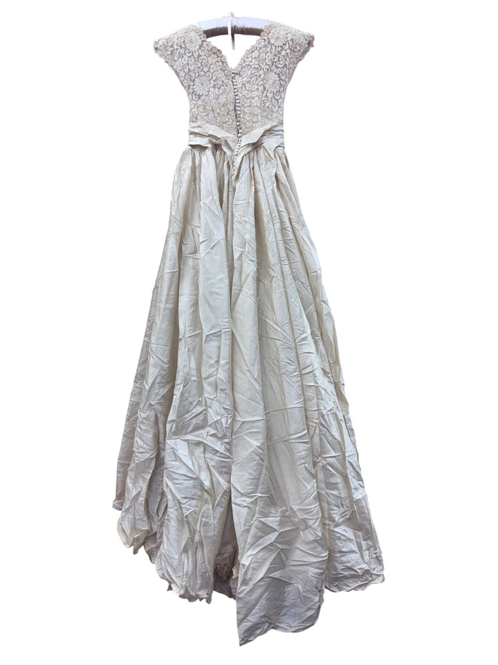 1950s Lace and Silk Wedding Dress