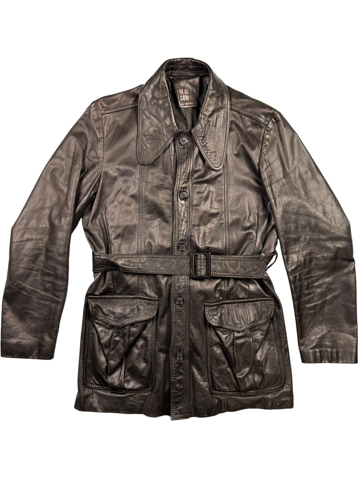 Real Cow Leather Jacket by Campair - M