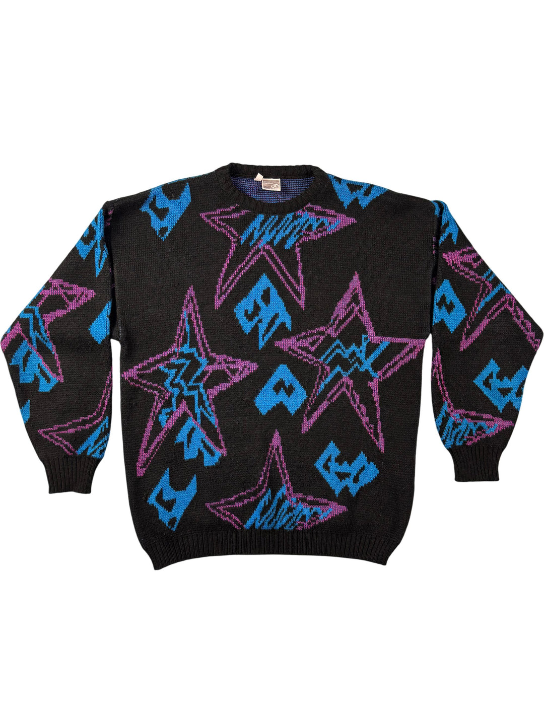 1980s Italian Star Pattern Knit Sweater - Think Vintage