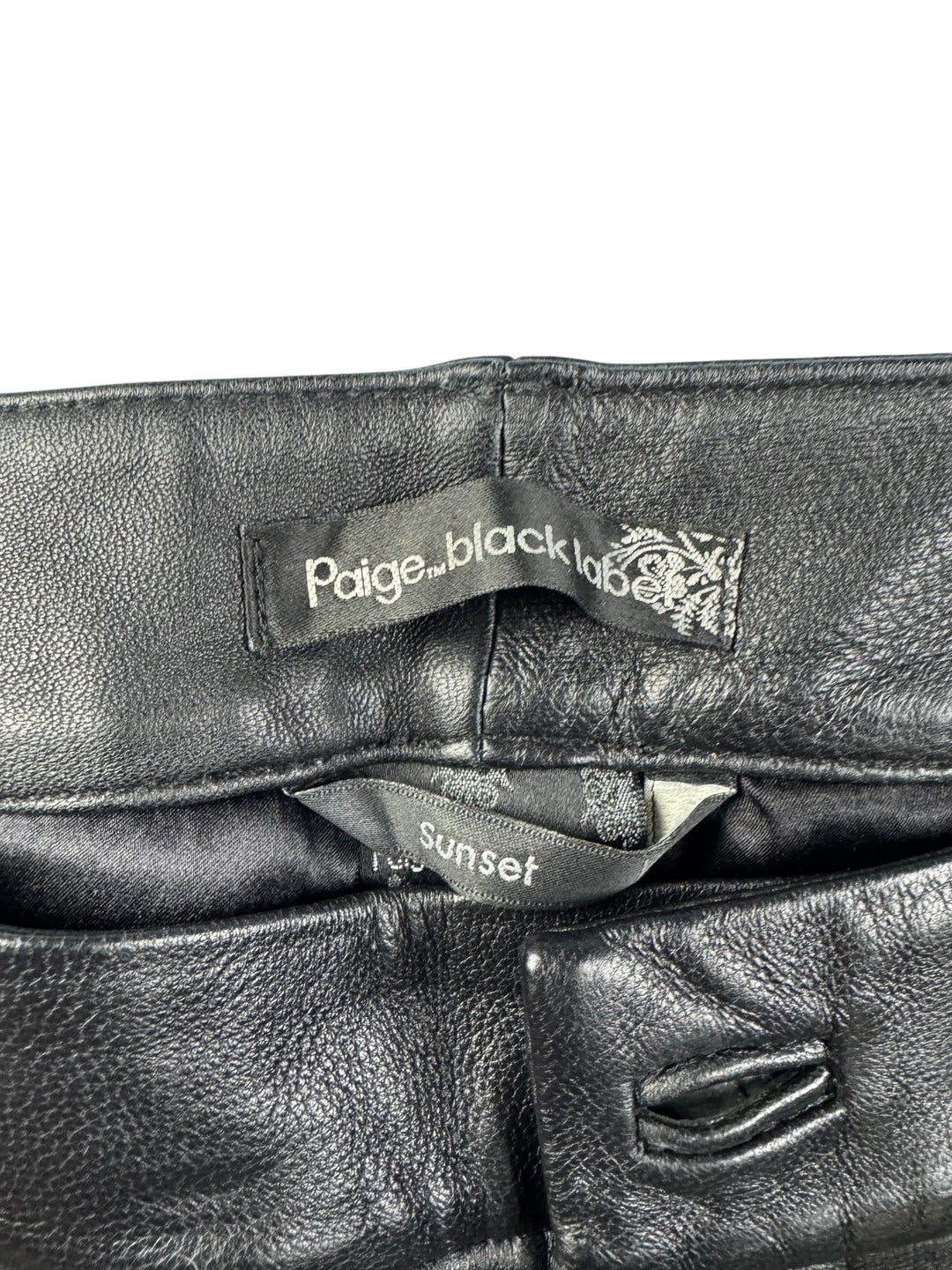 Paige Black Label Leather Trousers - Size 8/10