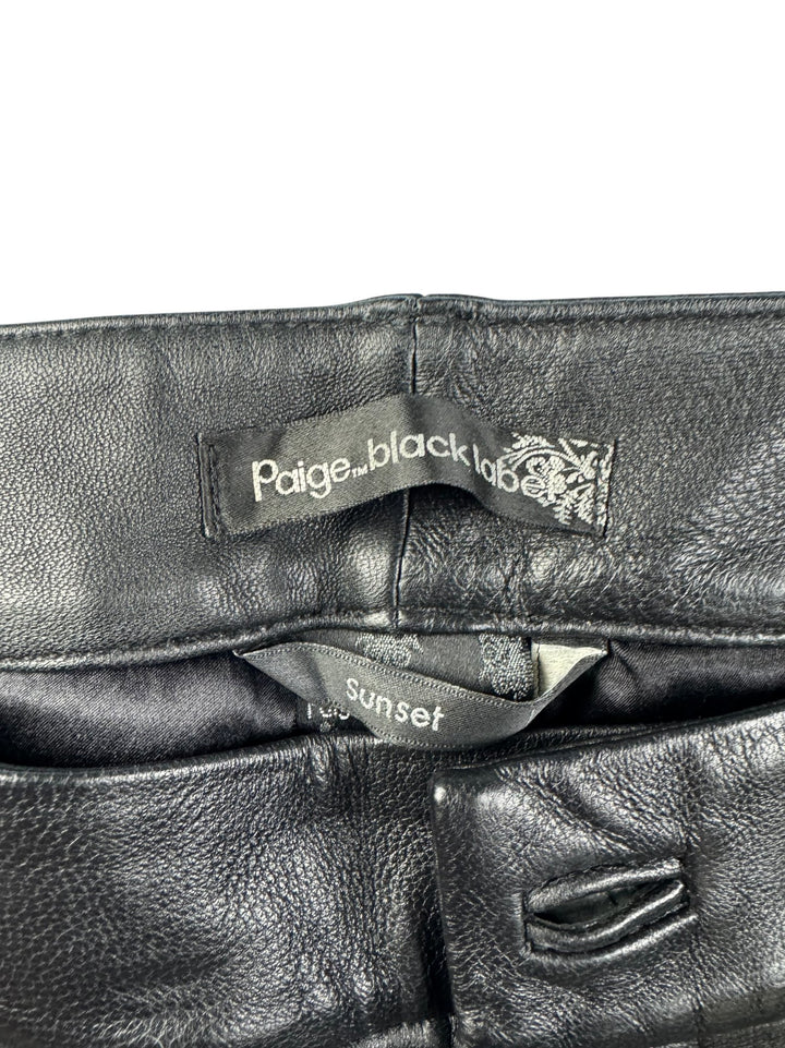 Paige Black Label Leather Trousers - Size 8/10