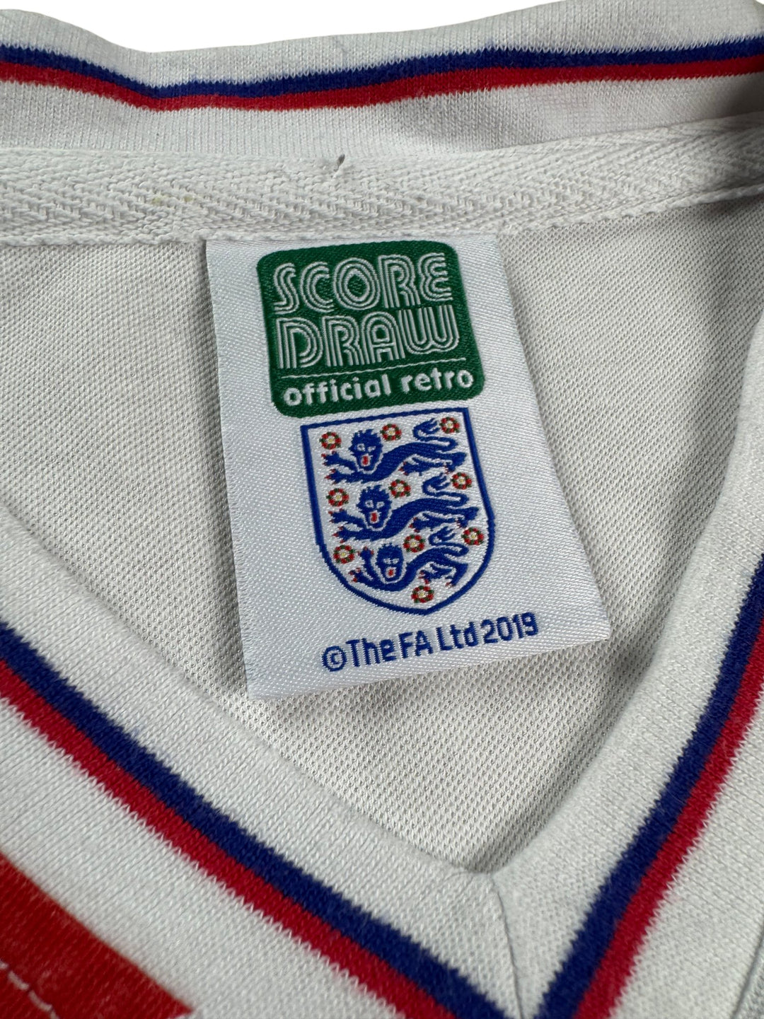 England Score Draw Retro Football Shirt - L