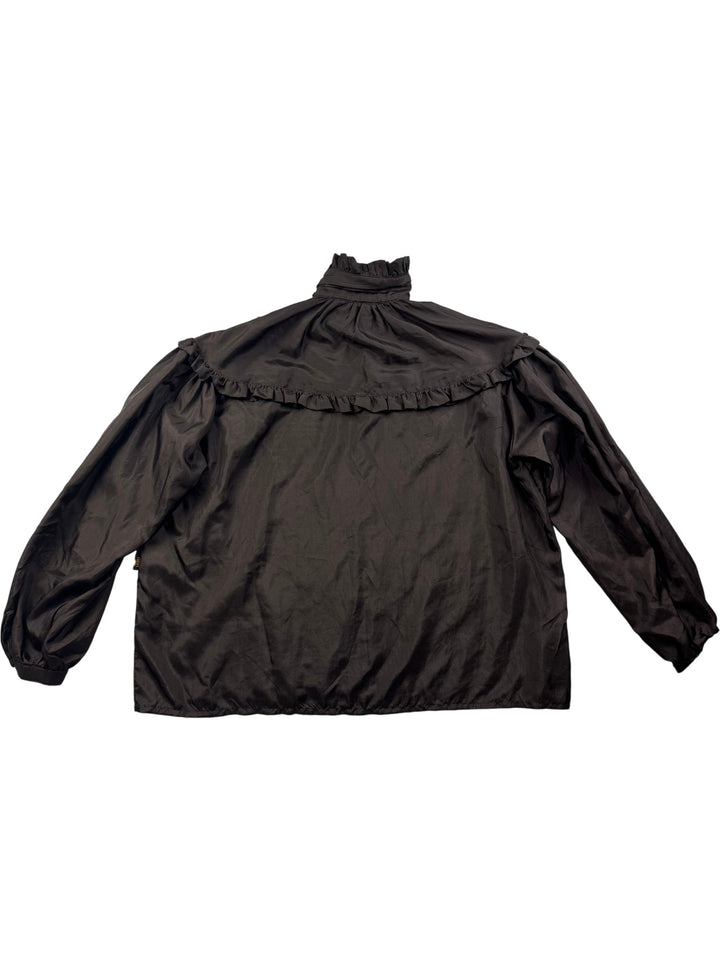 Biba Black Silk Ruffled Blouse