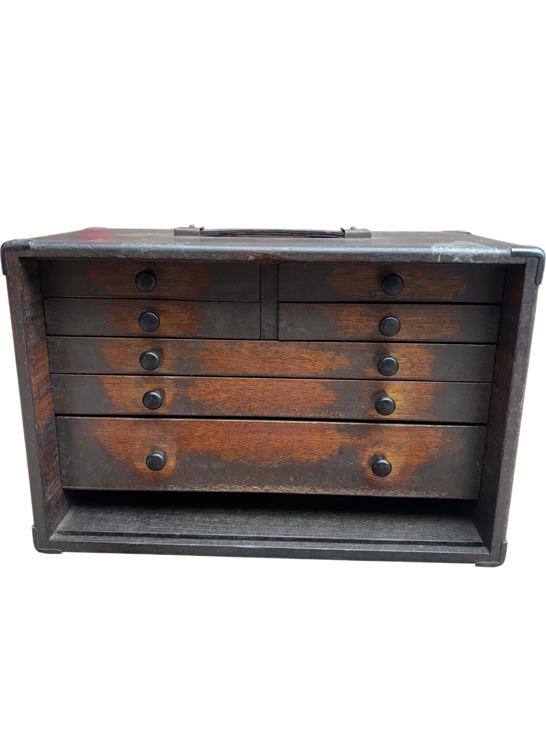 Vintage Wooden Tool Cabinet With Drawers - Think Vintage