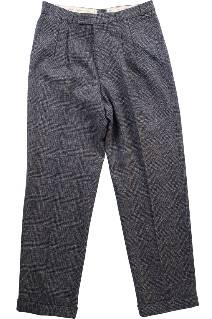 1970s Men's Checkered Wool Trousers - W34 L33 - Think Vintage