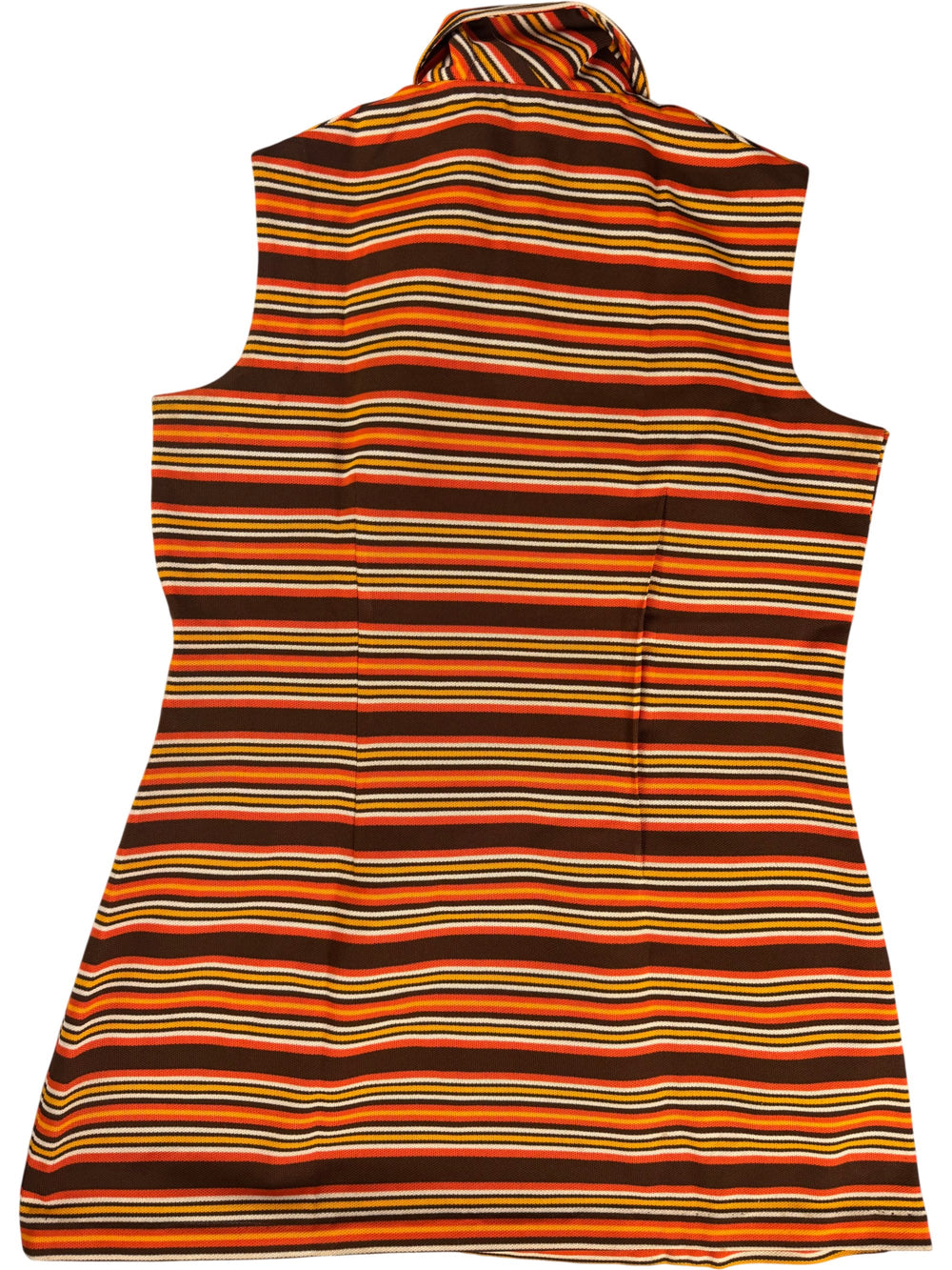 1970s Sleeveless Striped Shirt Dress - M - Think Vintage