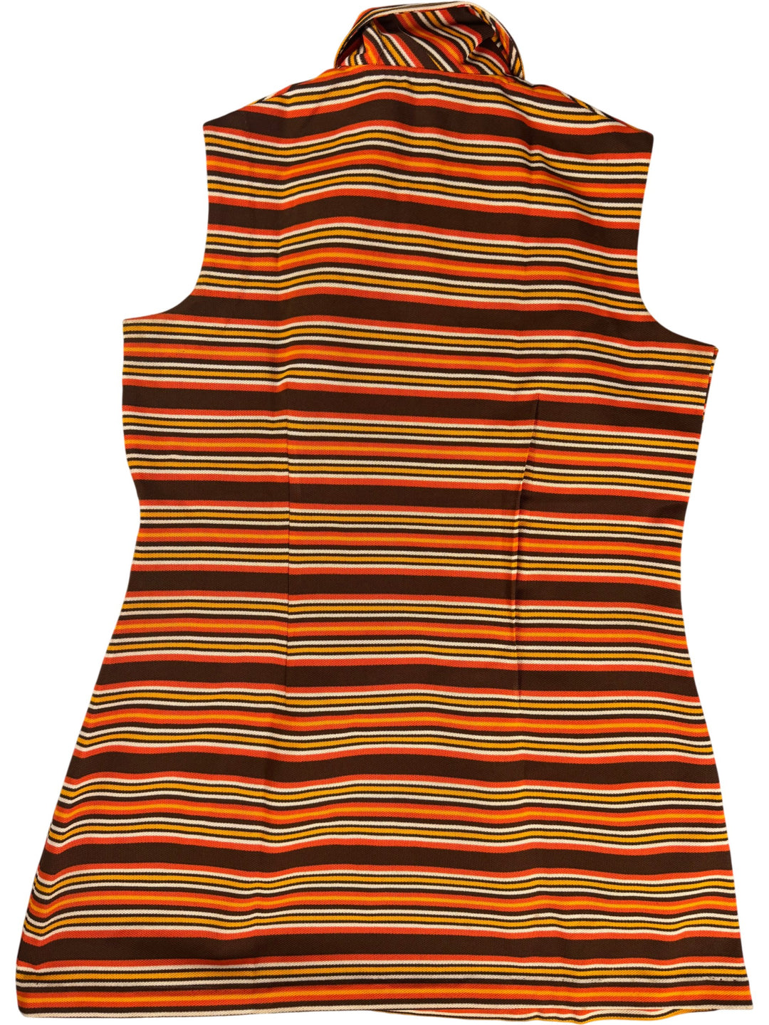 1970s Sleeveless Striped Shirt Dress - M - Think Vintage