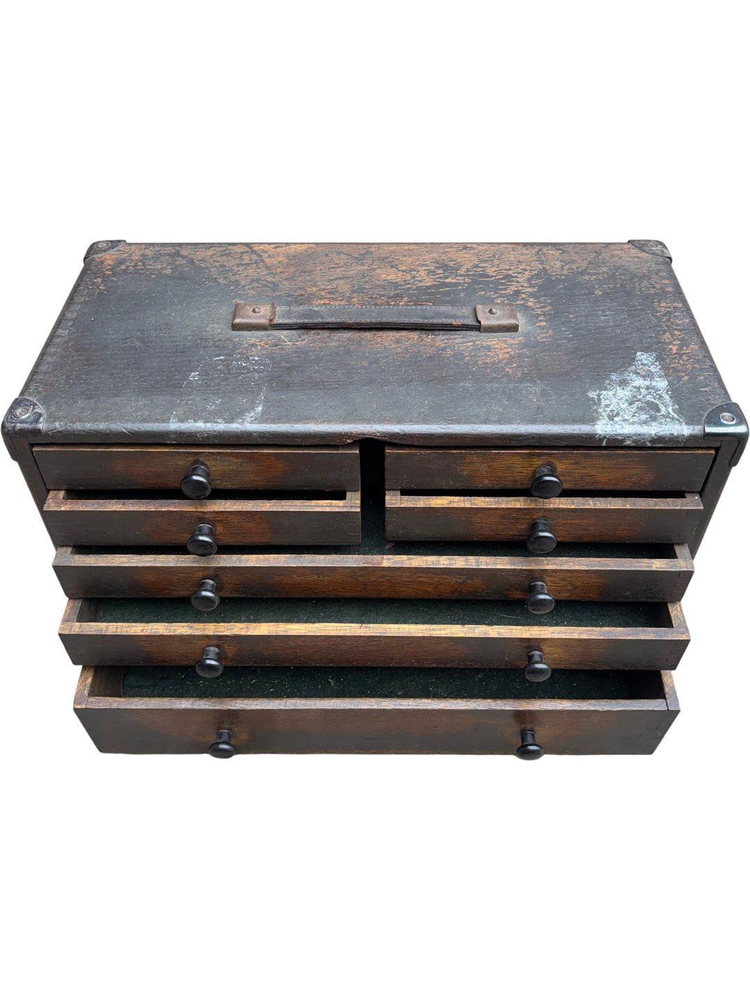 Vintage Wooden Tool Cabinet With Drawers - Think Vintage