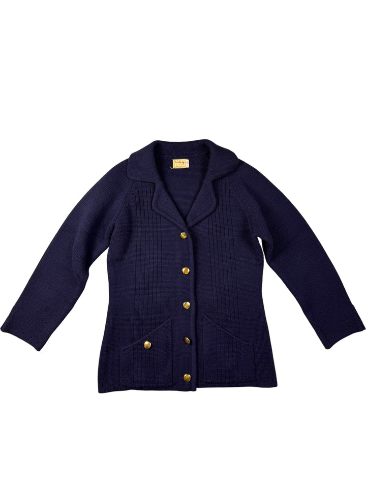 Jonelle Navy Acrylic Cardigan - Think Vintage