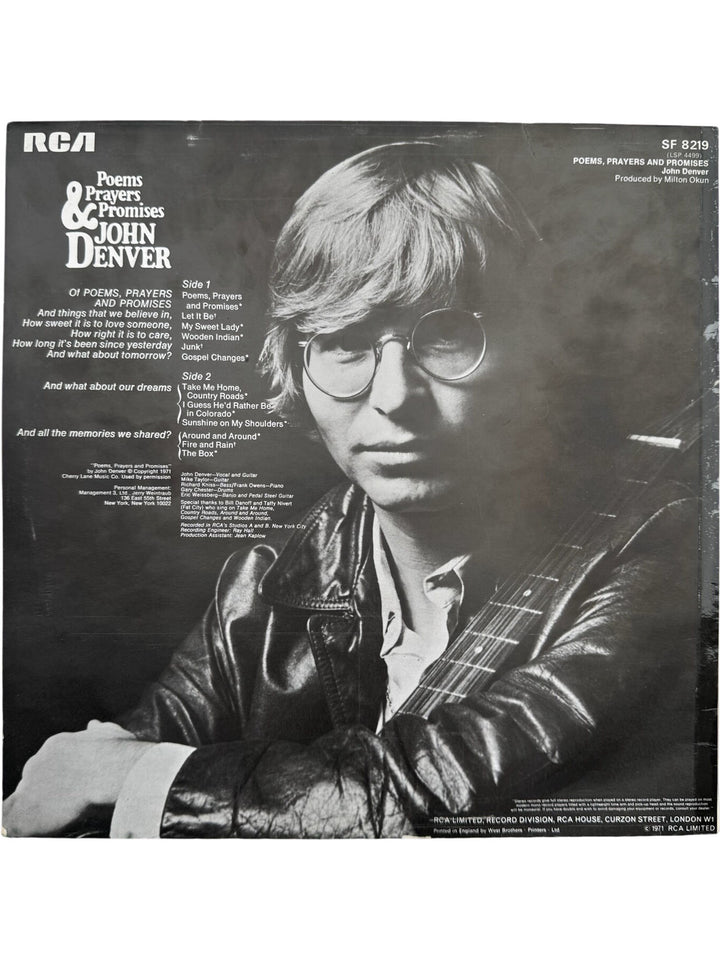John Denver Poems Prayers & Promises Vinyl- Very Good