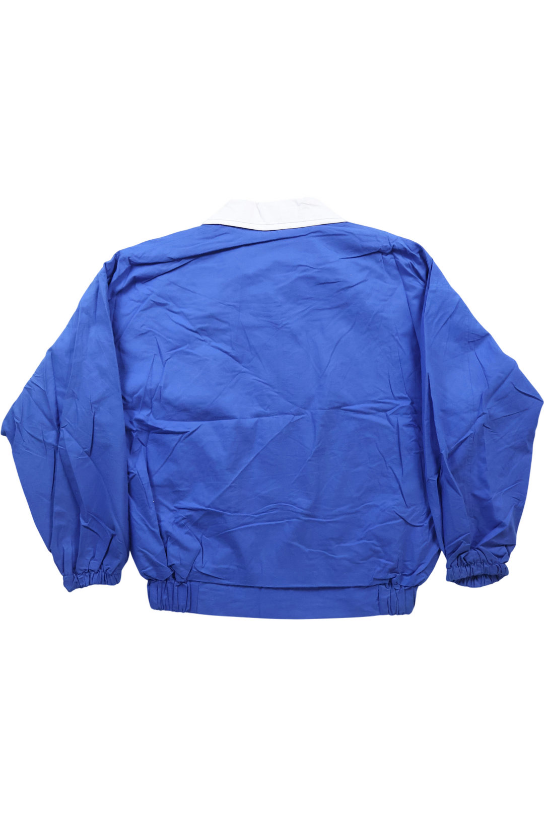 80's Blue Zip-Up Jacket with Printed Lining - Think Vintage