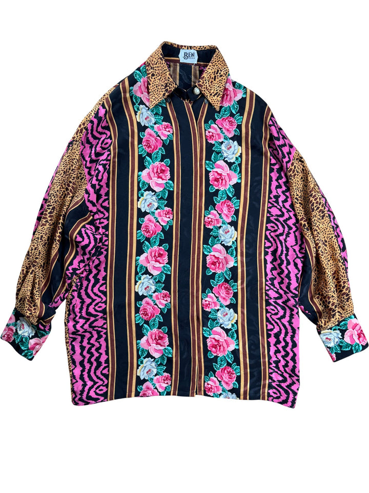 Ben Yeung Floral and Animal Print Shirt - L