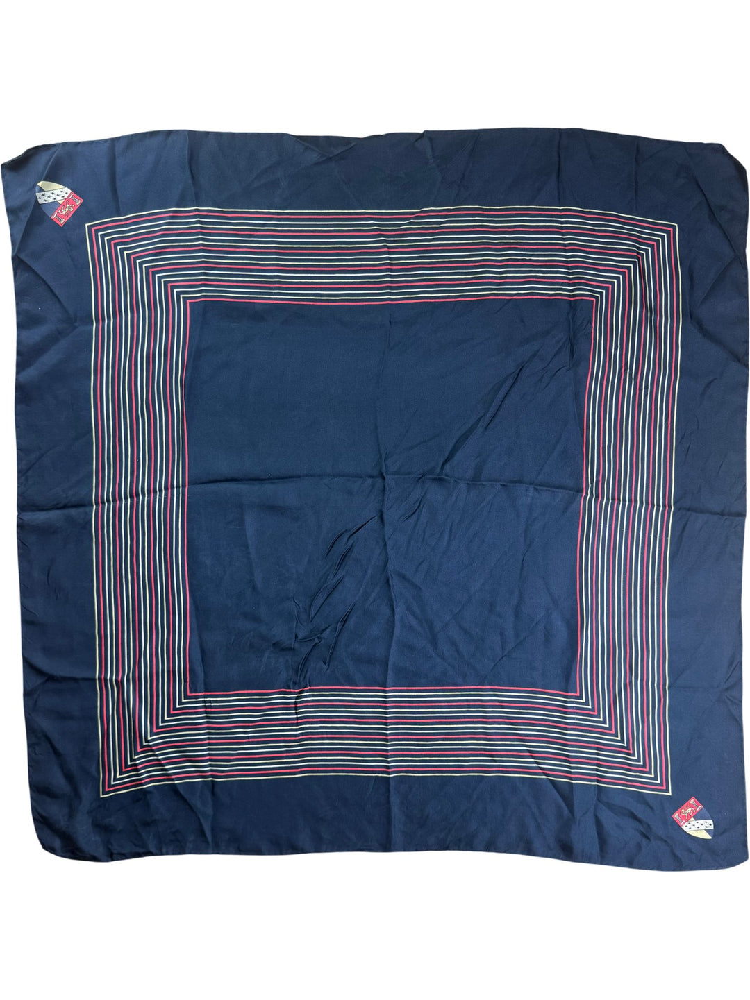 Navy Striped Hand Made Scarf