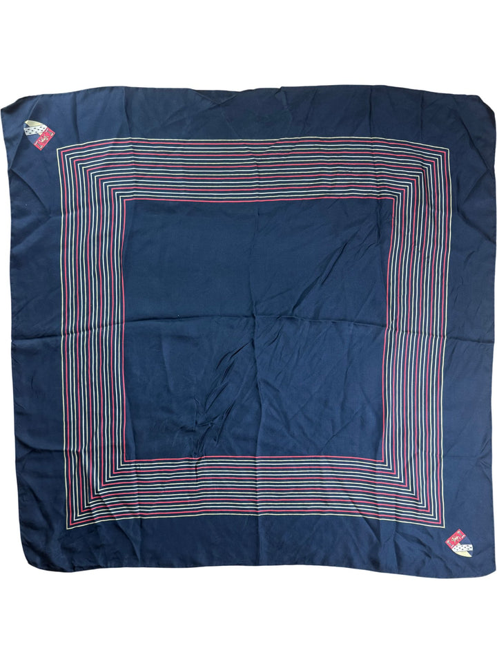 Navy Striped Hand Made Scarf