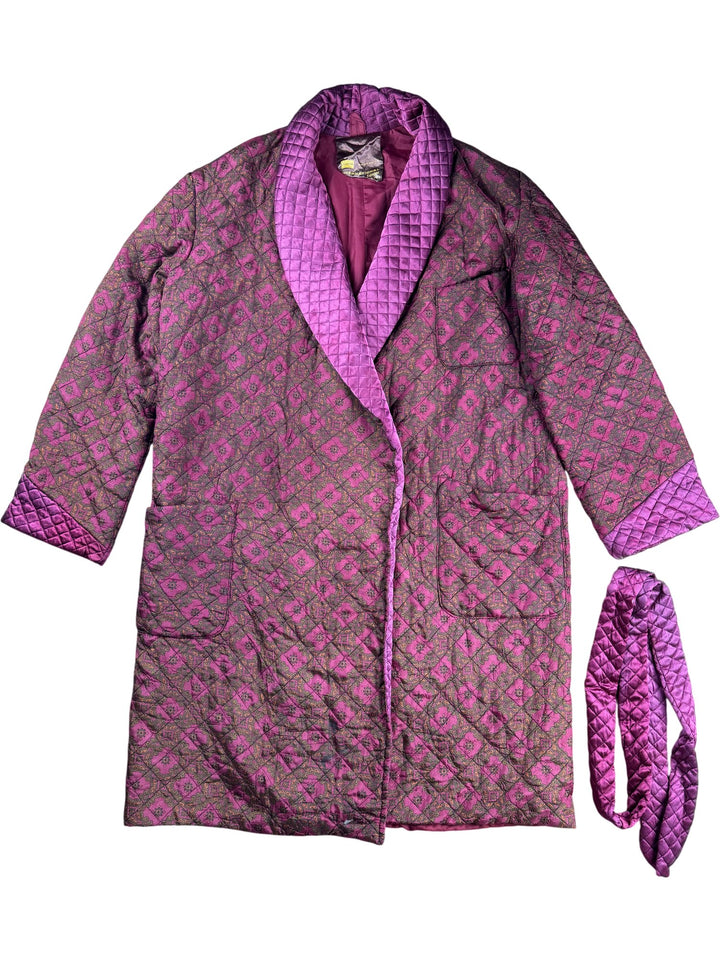 Lloyd Menswear Quilted Dressing Gown/ Smoking Jacket - M/L