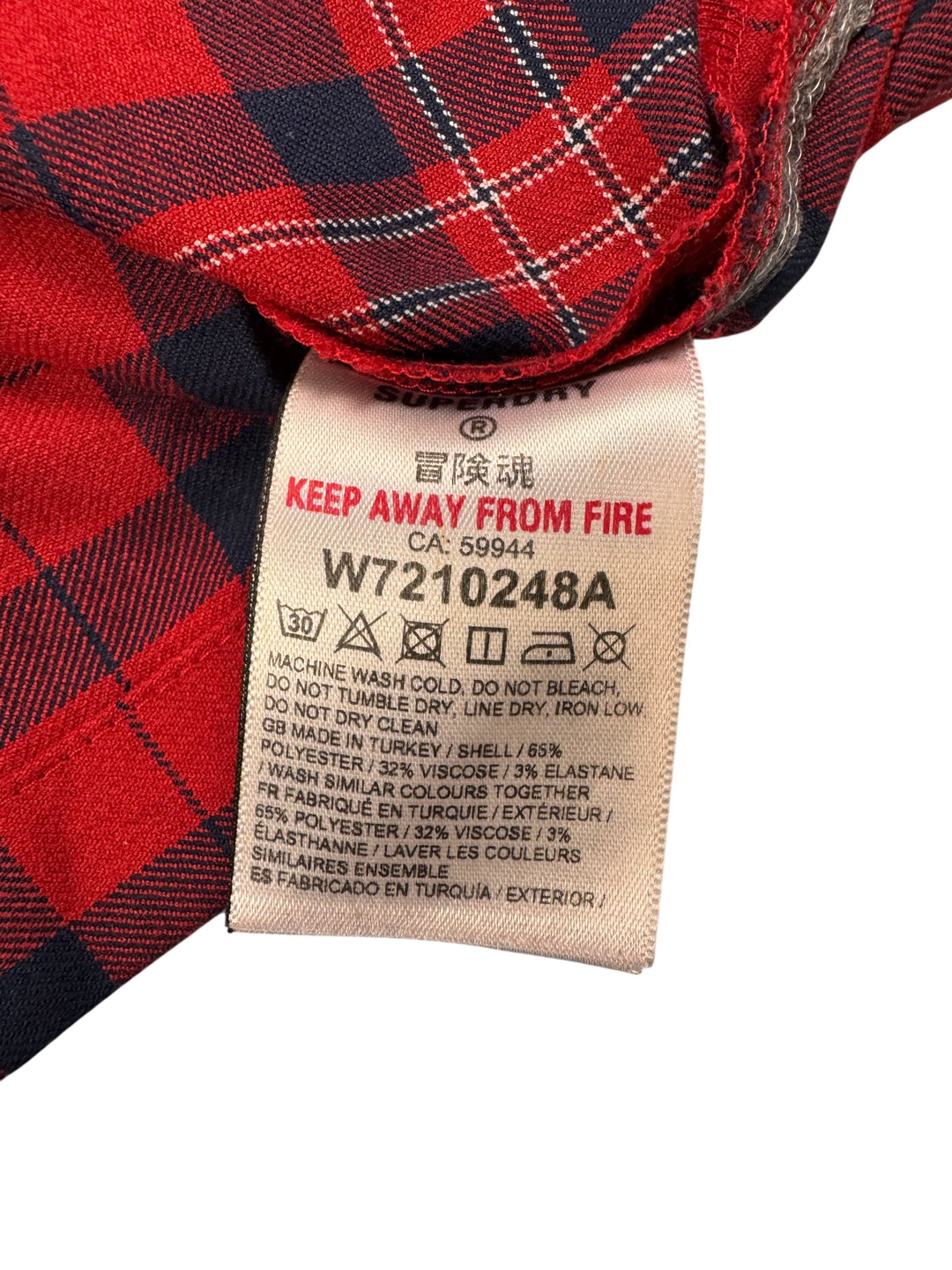 Superdry Red Plaid Pleated Skirt - S