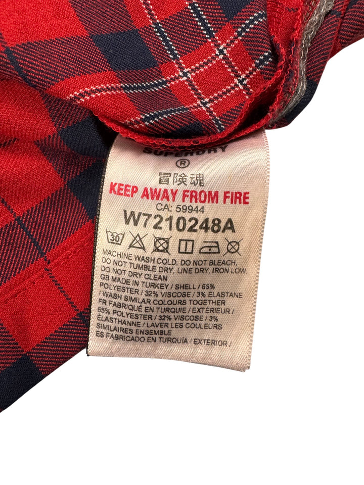 Superdry Red Plaid Pleated Skirt - S