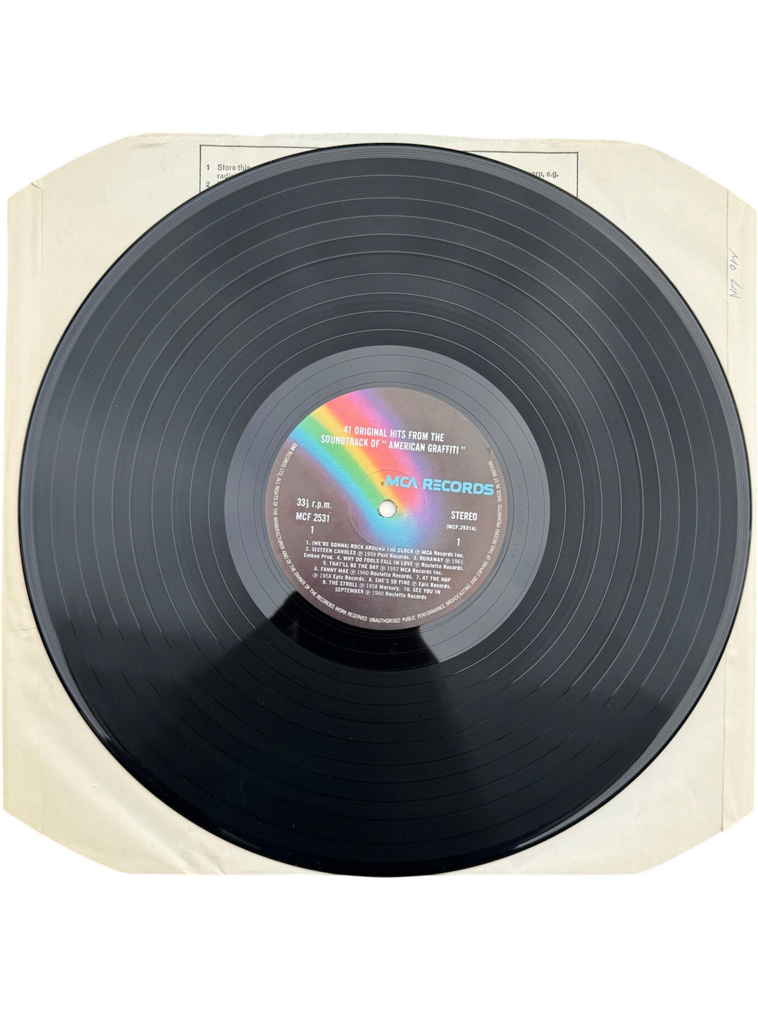 American Graffiti Soundtrack Vinyl Record- Very Good