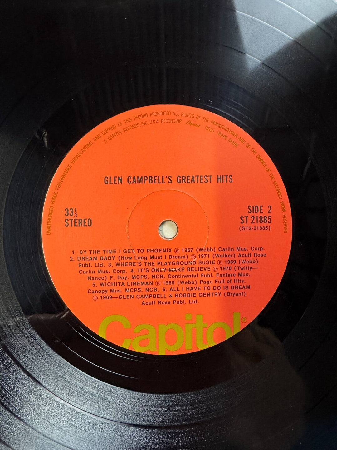 Glen Campbell Greatest Hits Vinyl Record - Good