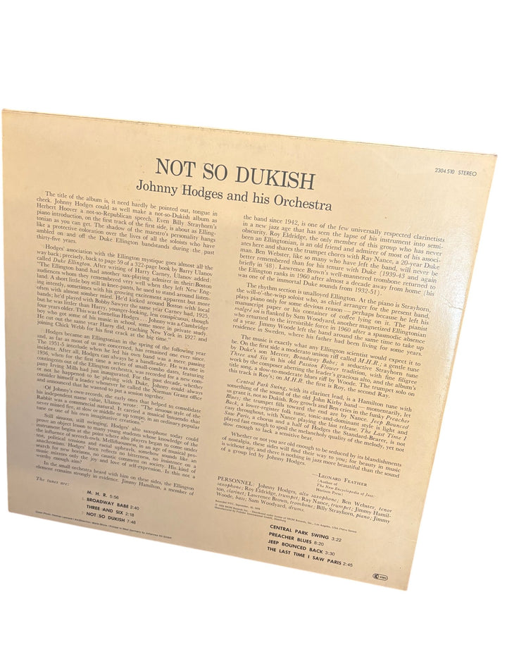 Not So Dukish Vinyl by Johnny Hodges and His Orchestra - Good