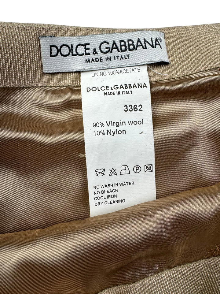 Dolce & Gabbana Beige Wool Blend Skirt - W29
