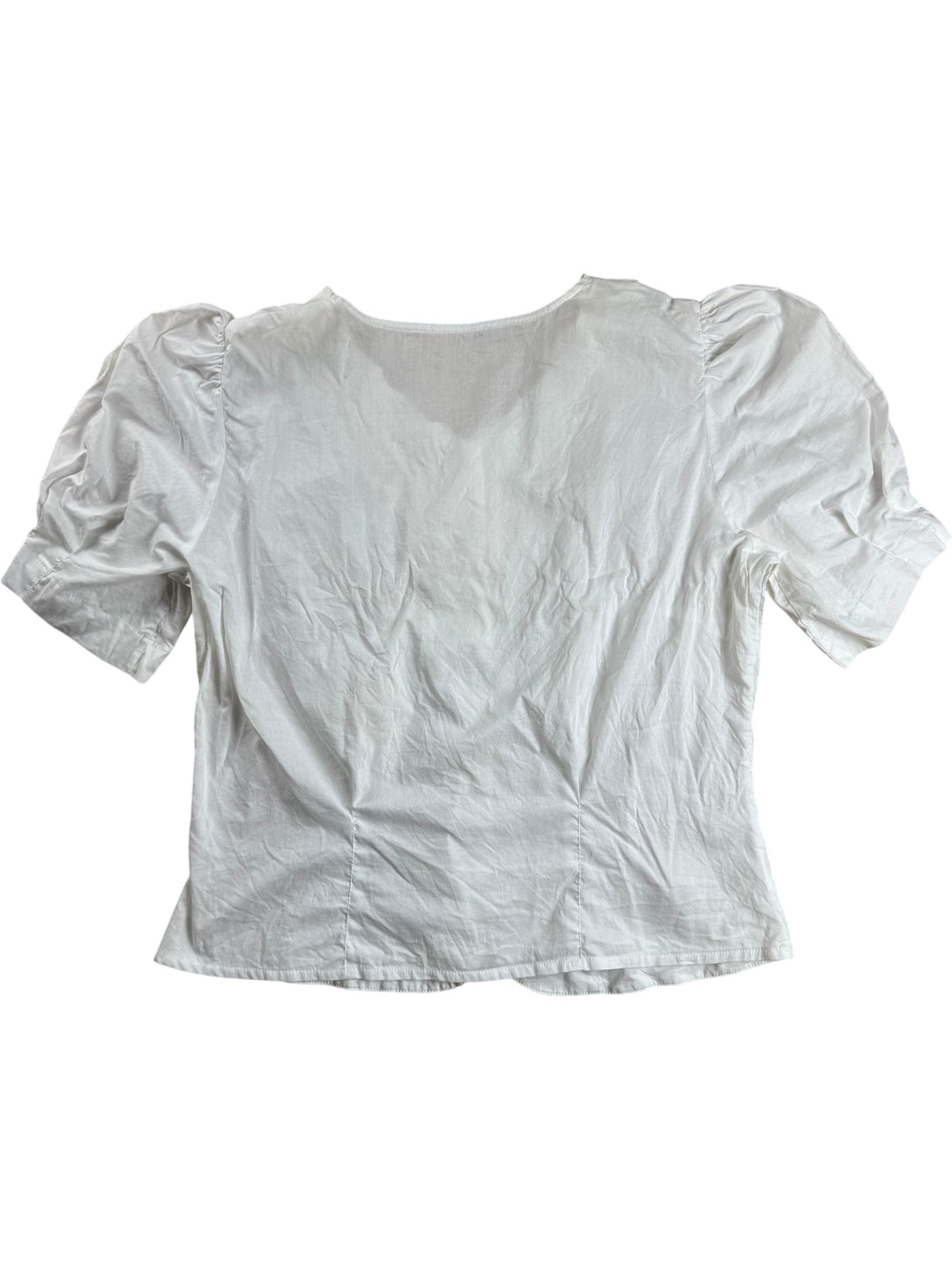 St Michael White Short Sleeve Blouse - M