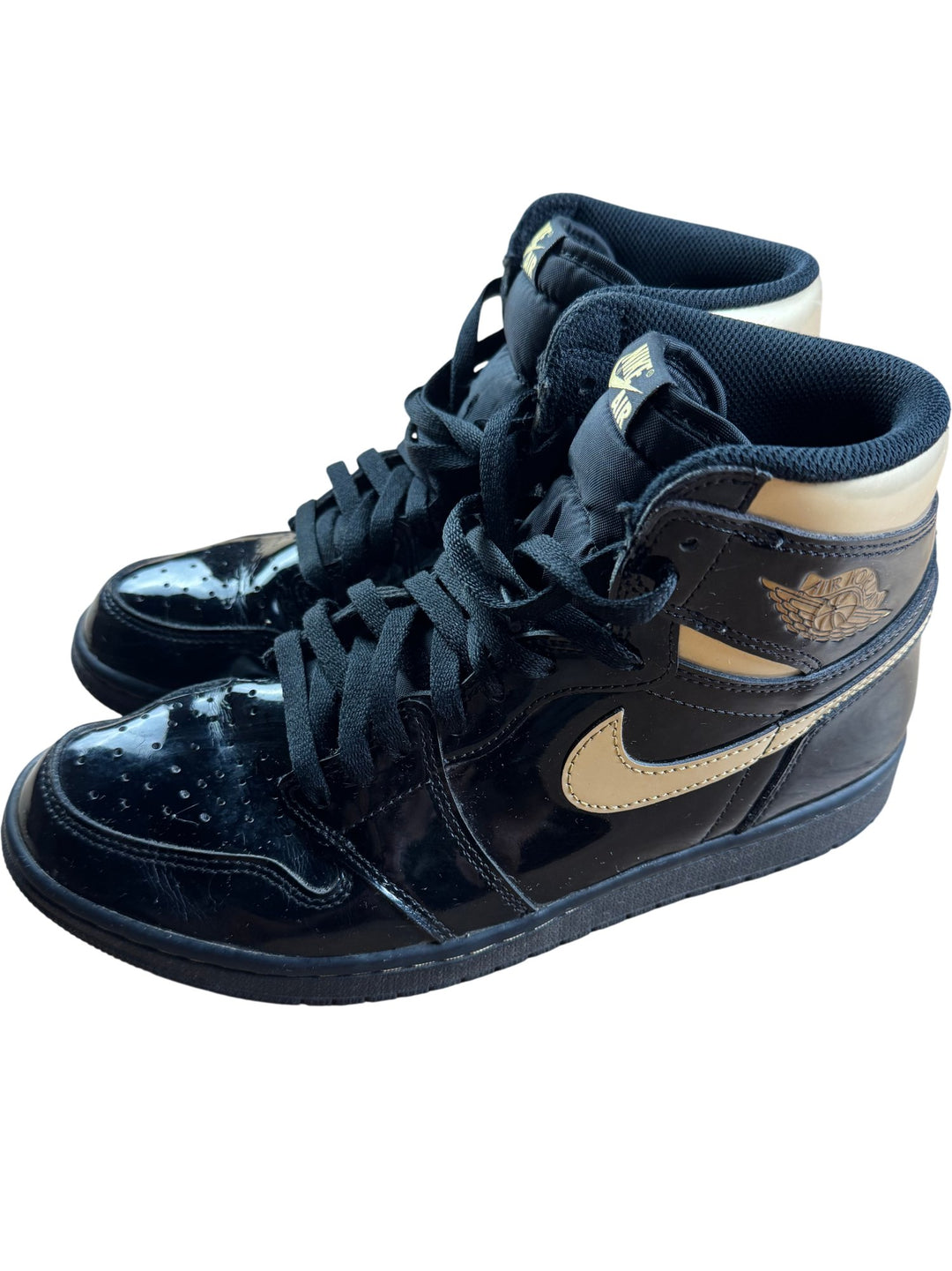 Nike Air High-Top Sneakers Black And Gold - 8.5