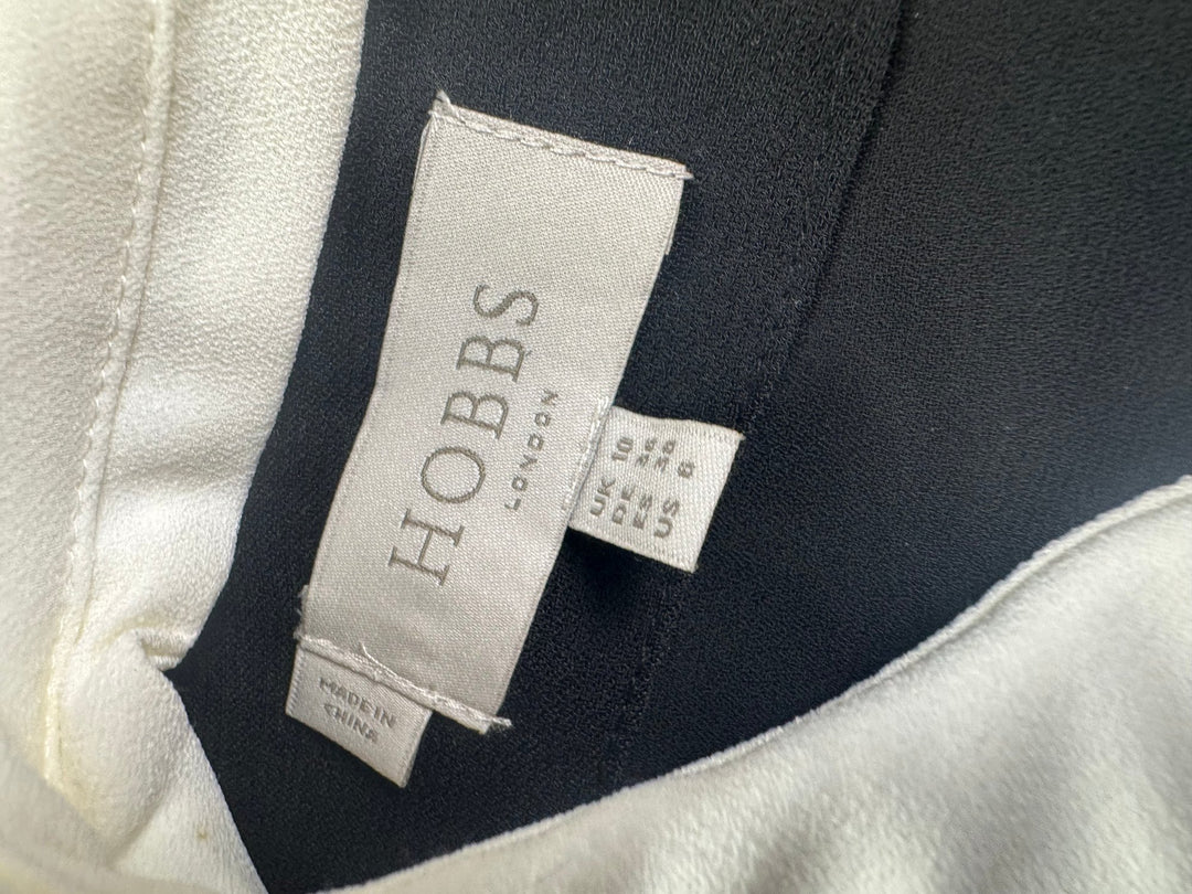 Hobbs Black A-Line Dress With White Collar - S