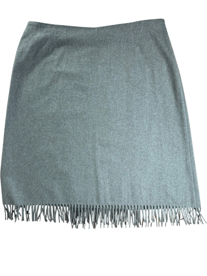 Fringe Detail Wool Blend Skirt - W38