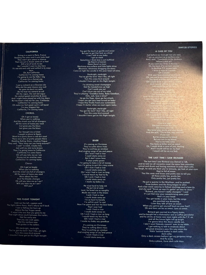 Joni Mitchell Blue Vinyl Record - Very Good