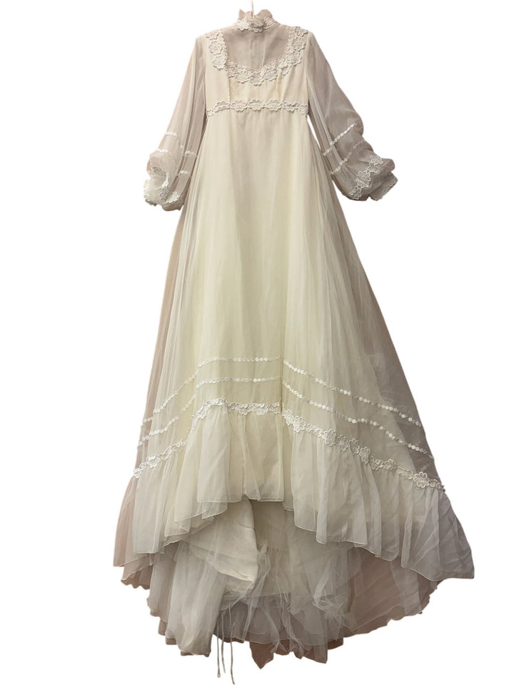 1970s Adorn Model Ivory Maxi Dress