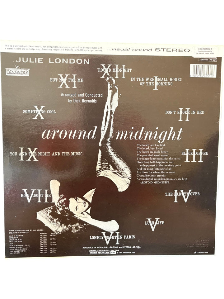 Julie London Around Midnight Vinyl Stereo - Good