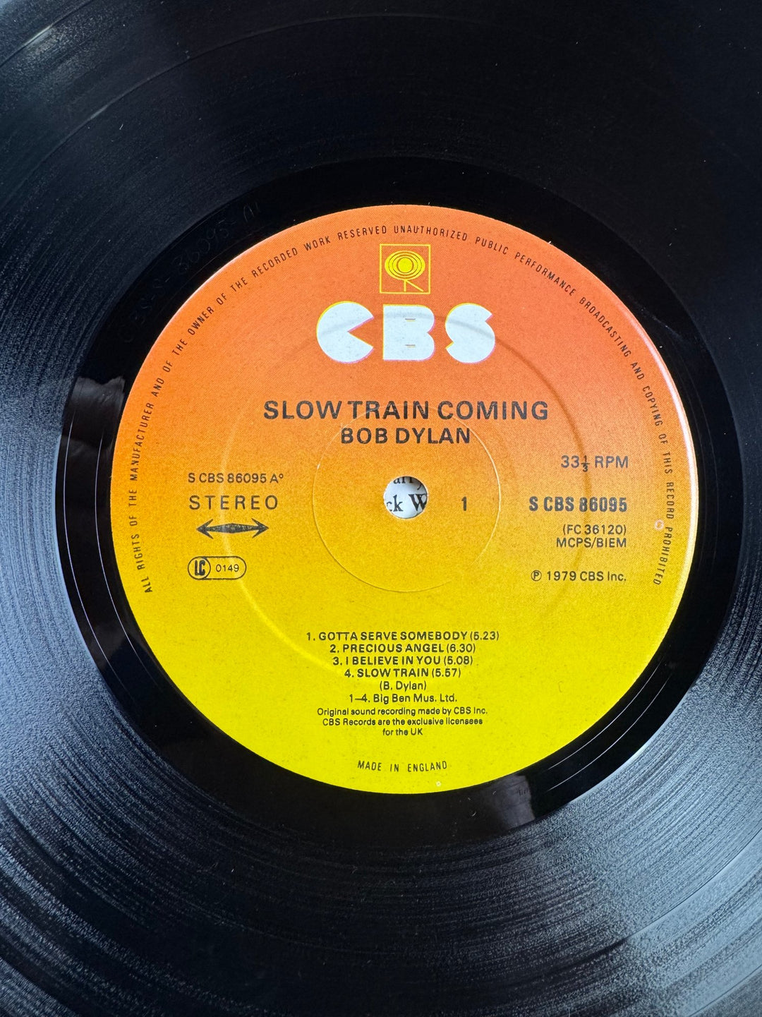Bob Dylan Slow Train Coming Vinyl Record - Good+