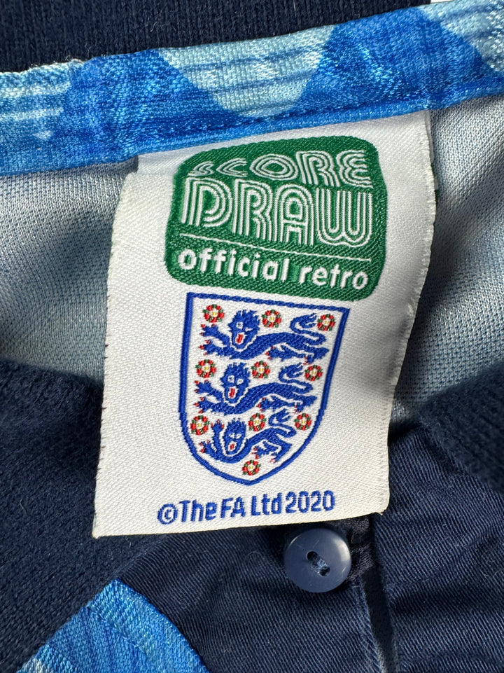 England Score Draw Retro Football Shirt - M