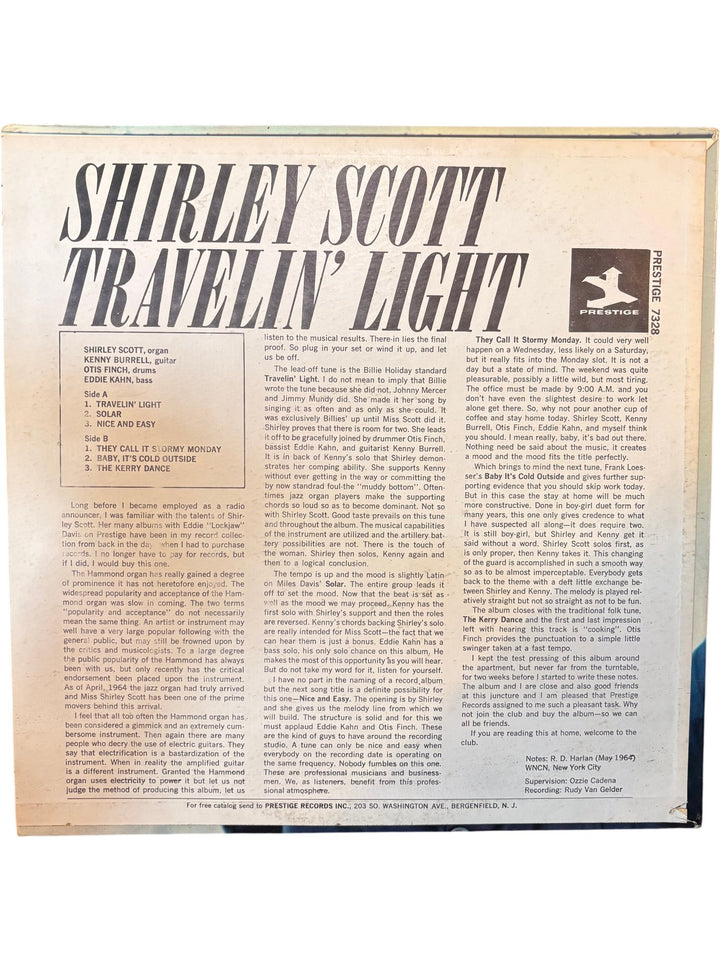 Shirley Scott & Kenny Burrell Travelin' Light LP - Fair