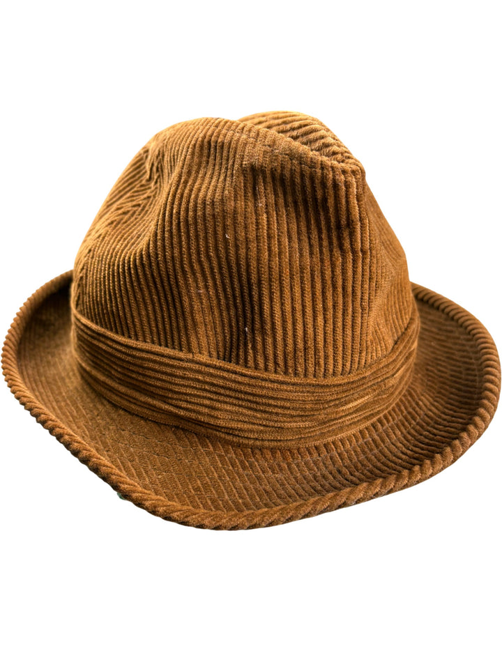 Dunn & Co Corduroy Fedora Hat With Feathers