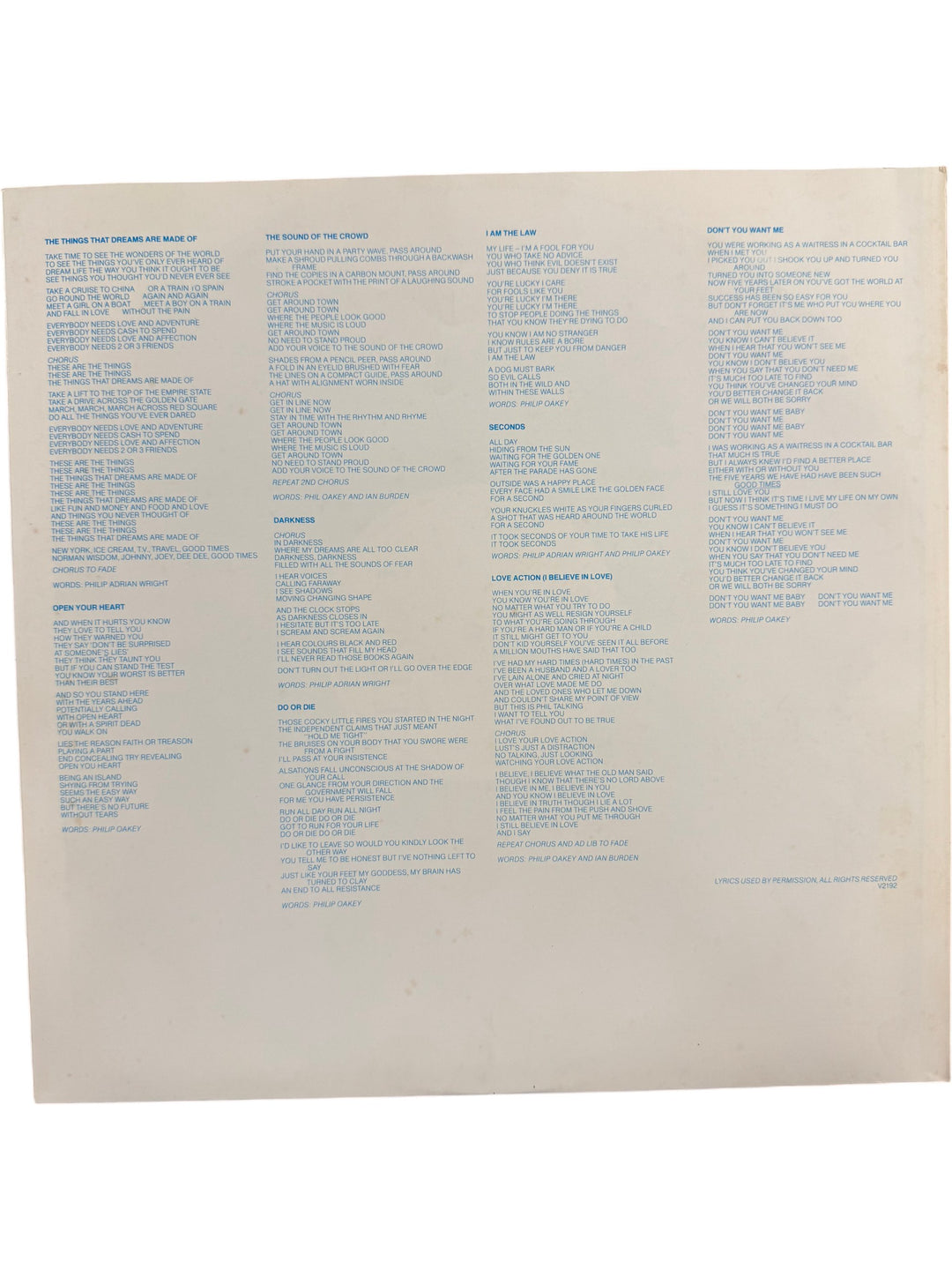 The Human League Dare LP Record - Think Vintage