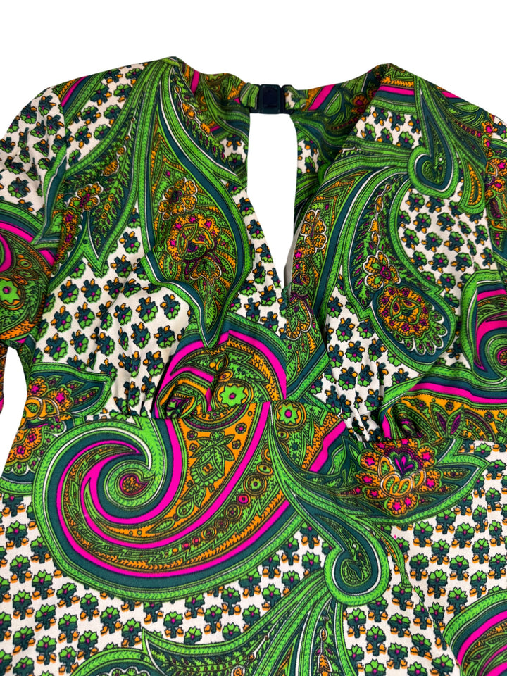 1970s Jack Hartley Long Paisley Dress - XS