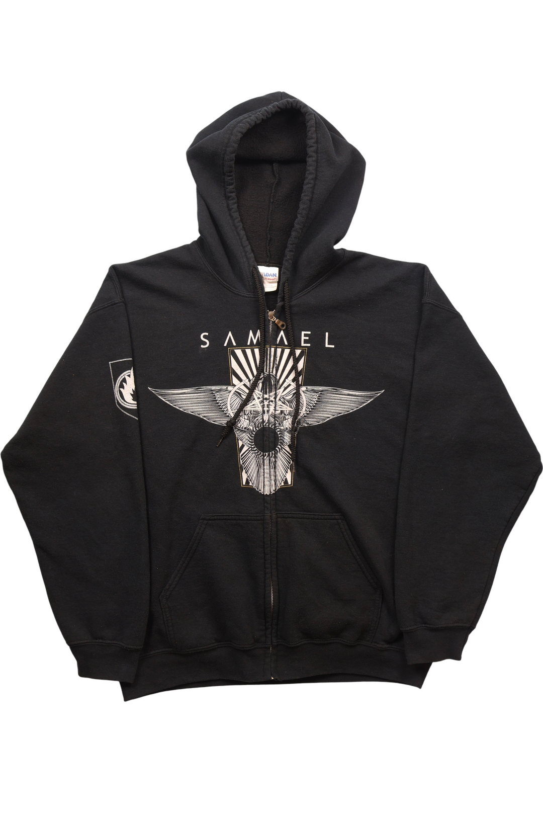 Samael Black Zip-Up Hoodie - Think Vintage