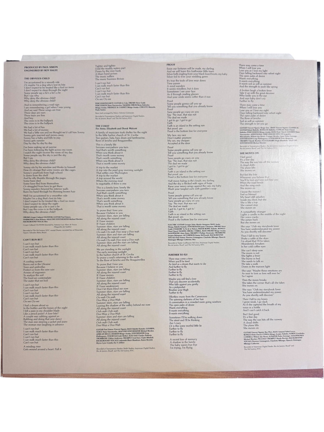 Paul Simon The Rhythm Of The Saints Vinyl - Very Good
