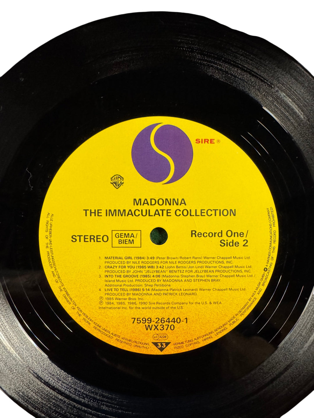 Madonna The Immaculate Collection Vinyl LP - Think Vintage
