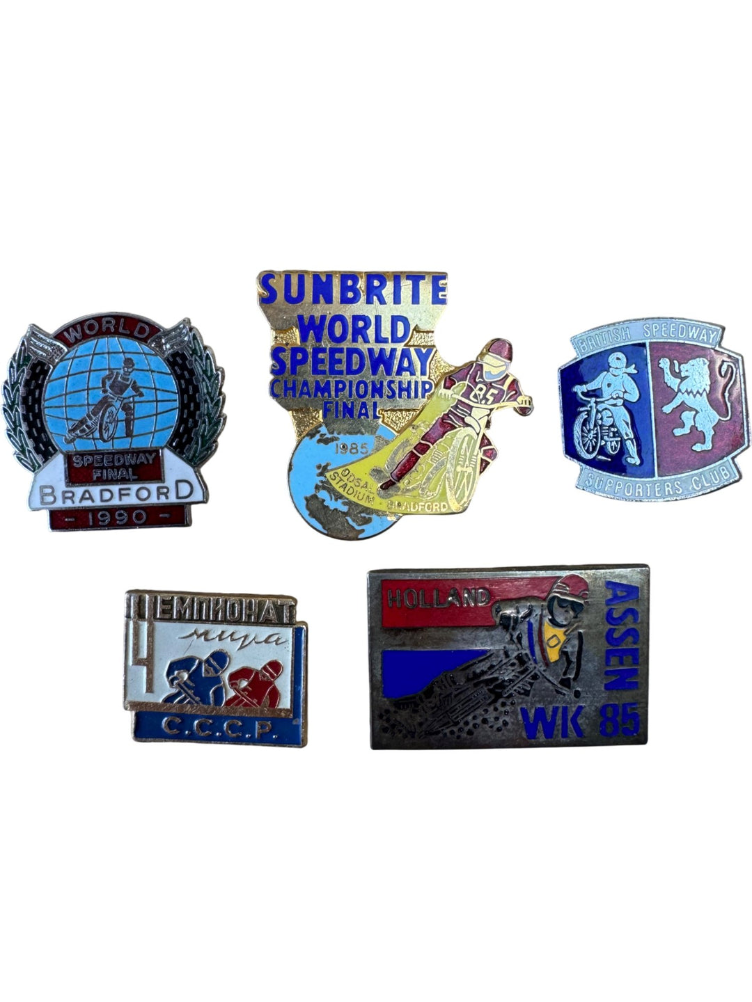1980s Speedway Championship Pins Set