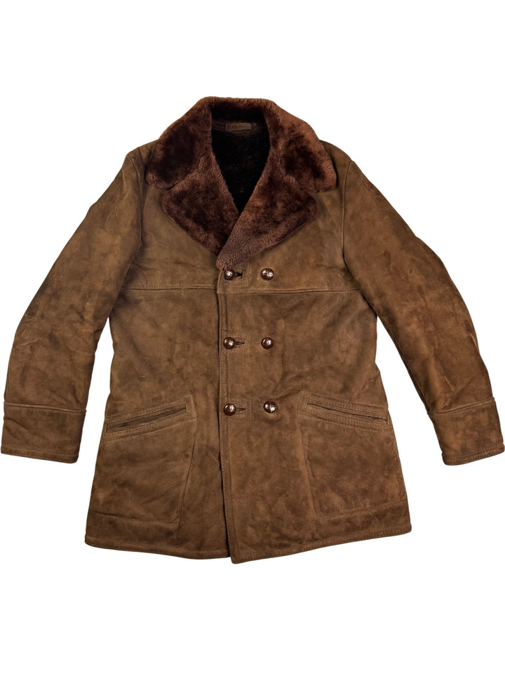 Durrani Bros Brown Shearling Leather Coat - L