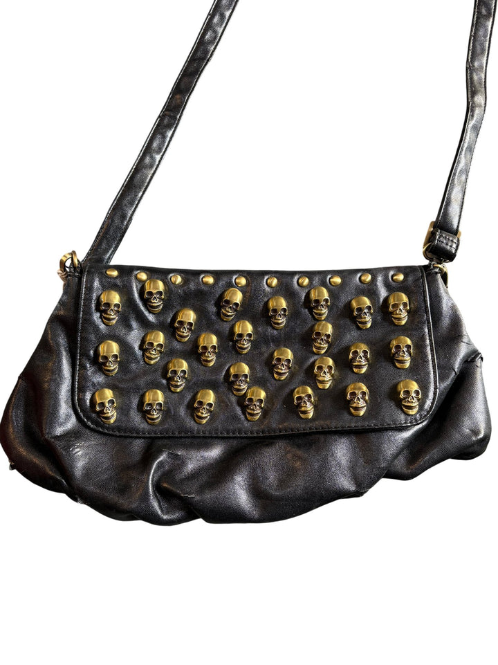 Butler & Wilson Skull Studded Black Clutch Bag