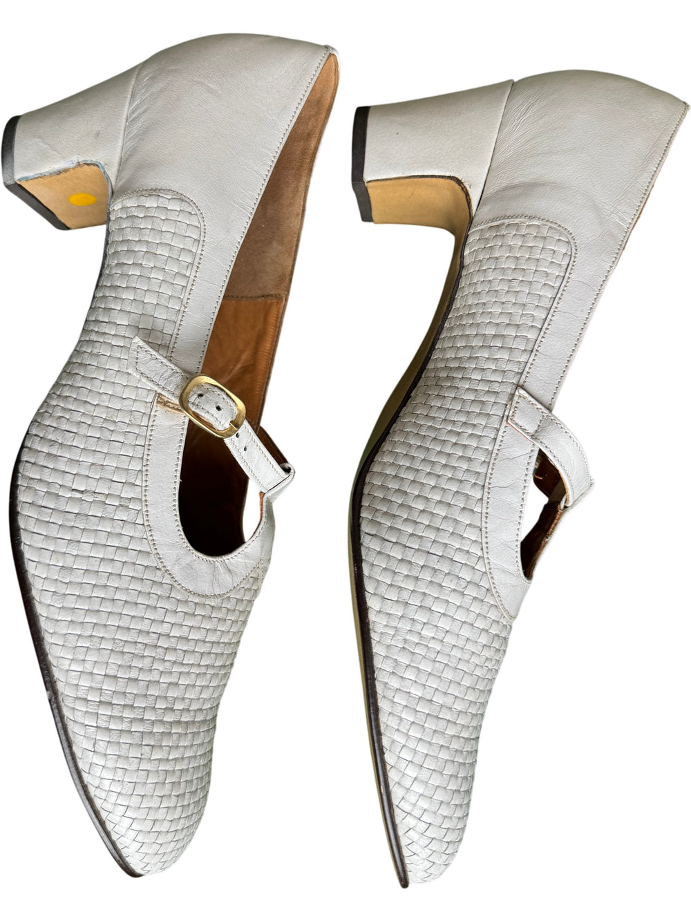 1960s Church's White Leather Mary Jane Shoes - 7 - Think Vintage