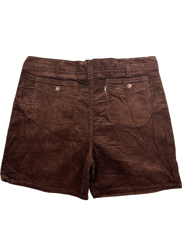 Brown Corduroy Shorts - L - Think Vintage