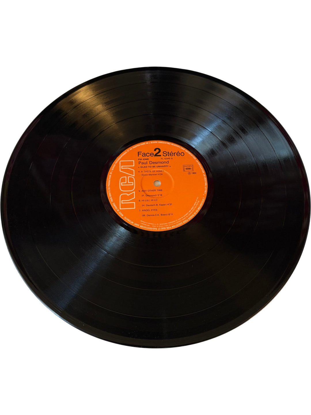 Paul Desmond 'Glad To Be Unhappy' Vinyl Record - Good