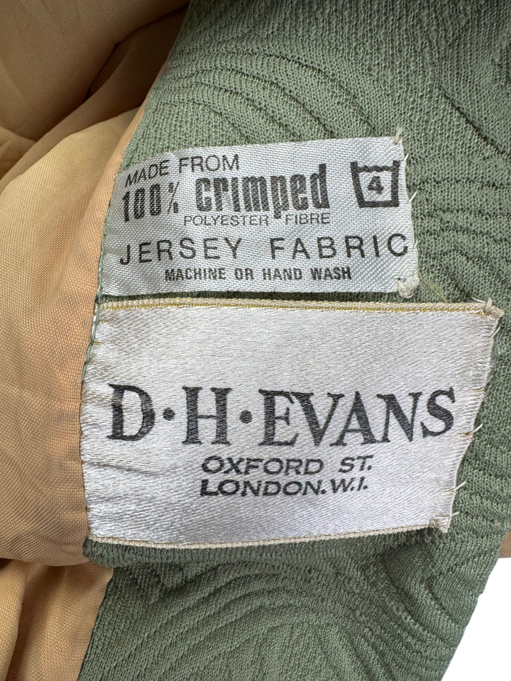 1960s D. H. Evans Green Textured Coat - L
