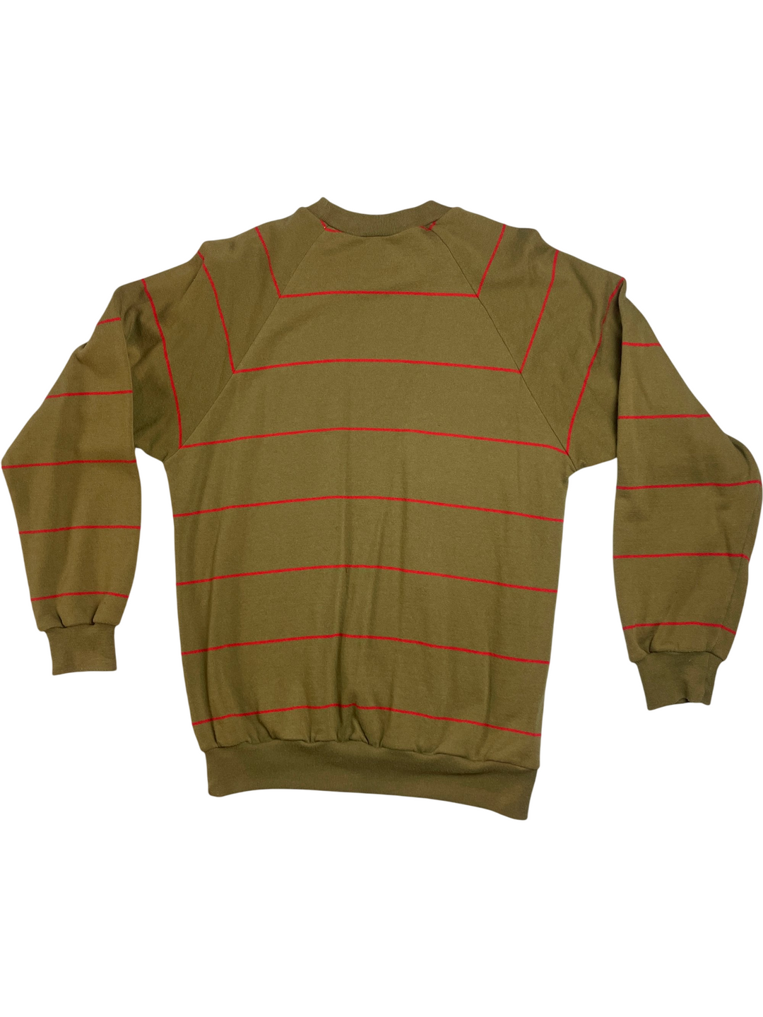 1970s Olive Striped Sweatshirt - Think Vintage