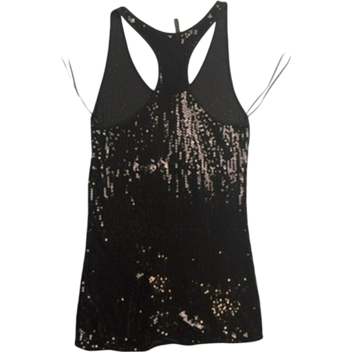 Black Sequin Racerback Tank Top - Think Vintage